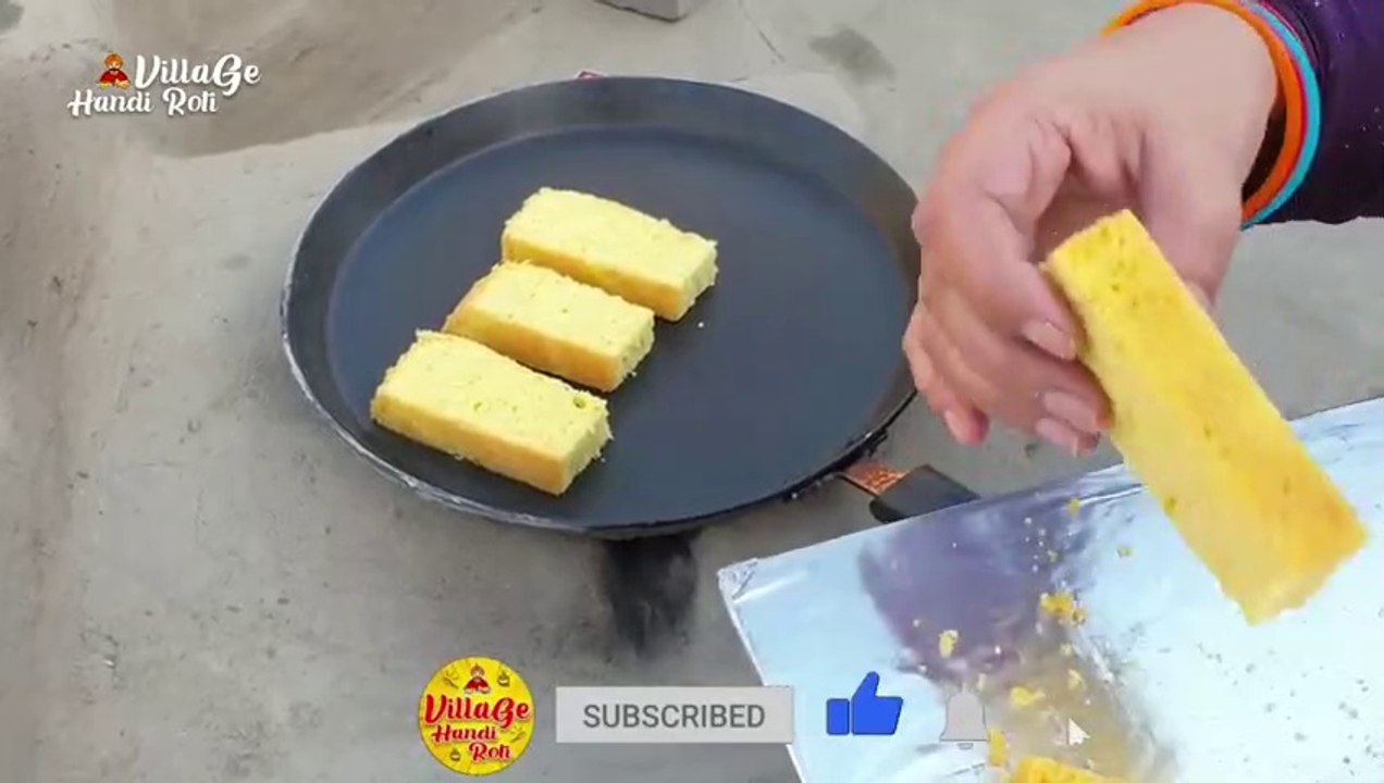 Cake Rusk Recipe _ without oven dry cake recipe _ کیک رس _  Village Handi Roti