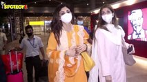 #ShilpaShetty Returns After Vaishno Devi Darshan | Snapped At The Airport |  SpotboyE