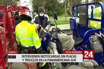 Surco: operativo contra mototaxis y triciclos que circulaban por la Panamericana Sur