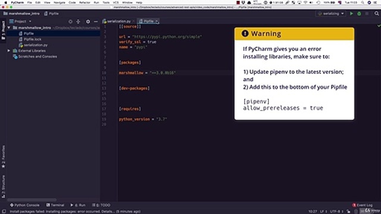 2. Serialization with Marshmallow