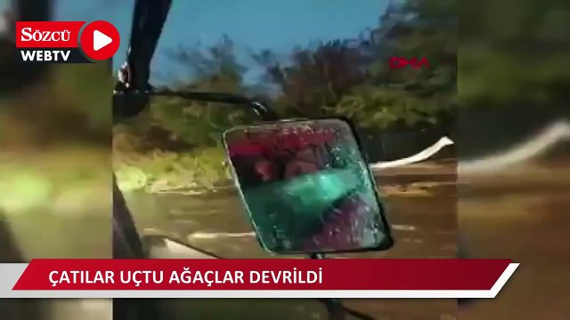 İstanbul'da fırtına dolu; çatılar uçtu ağaçlar devrildi 