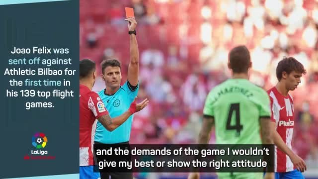 Simeone defends Joao Felix after red card versus Bilbao