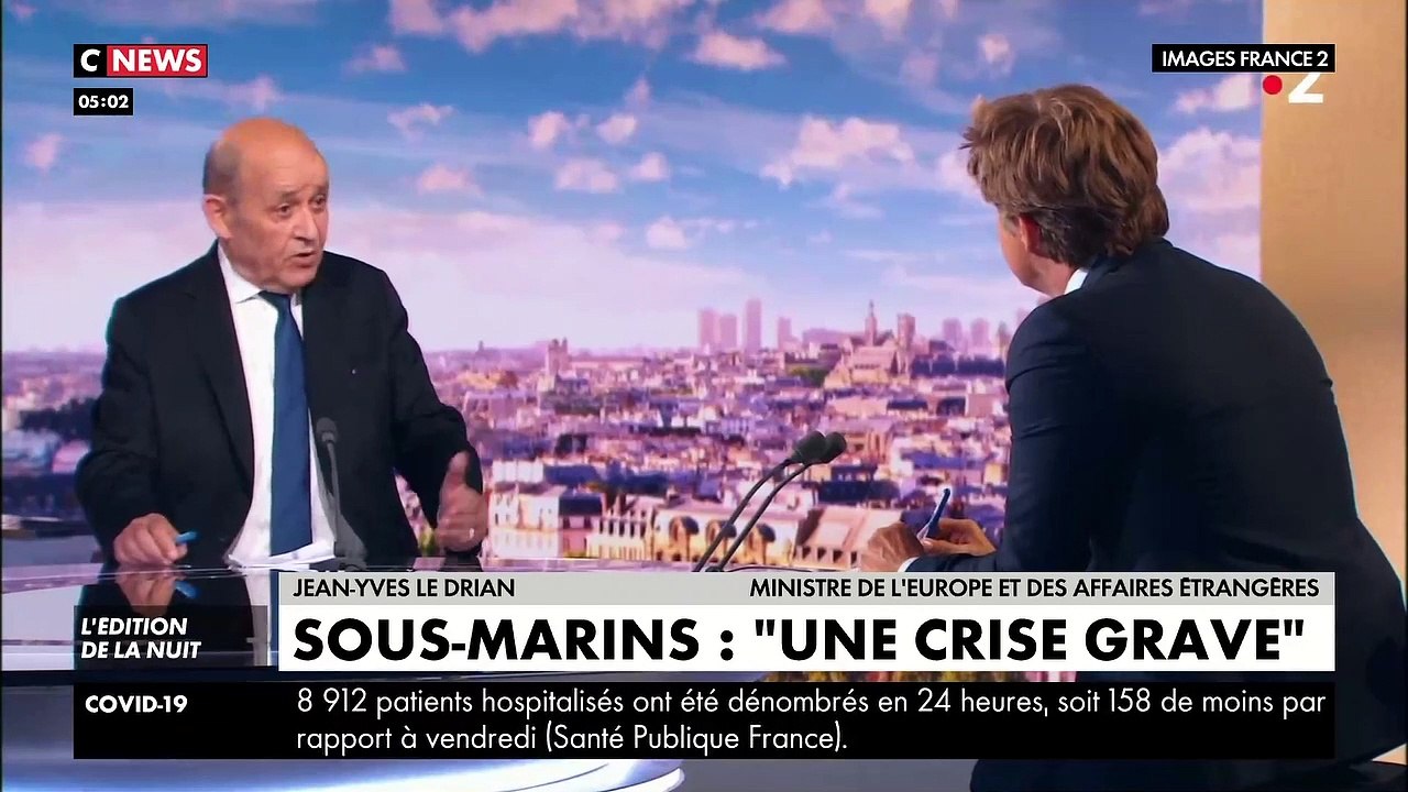 La France humiliée dans l'affaire des sous-marins : "Il y a vraiment une crise grave" entre la France, l'Australie et les Etats-Unis" (Jean-Yves Le Drian sur France 2)