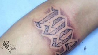 ✅ Tatuando lettering 1994 Números Góticos  tatuando letras chicanas FANCY CHICANO Nosfe Ink tatuajes