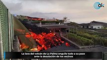 La lava del volcán de La Palma engulle todo a su paso ante la desolación de los vecinos