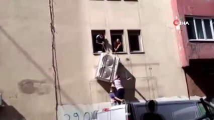 Bayrampaşa'da klima sökenler görenlere pes dedirtti