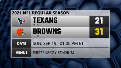 Texans @ Browns Game Recap for SUN, SEP 19 - 01:00 PM ET