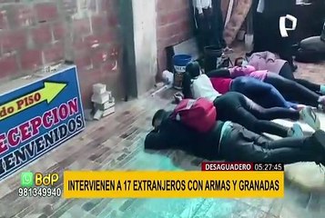 Desaguadero: intervienen a 17 extranjeros con armas y granadas de guerra