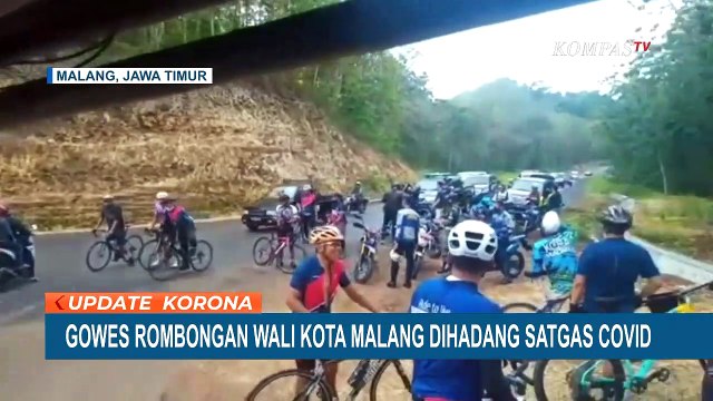 Rombongan Gowes Walkot Malang Dihentikan Petugas Satgas Covid-19