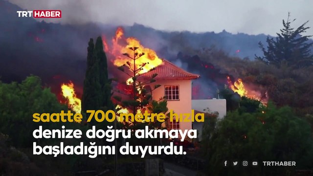 Kanarya Adaları'nda püsküren lavlar denize akmaya başladı