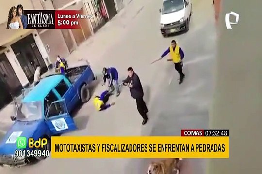 Comas: Mototaxistas y fiscalizadores se enfrentaron a palazos durante operativo