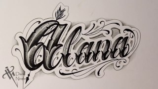  Dibujando lettering ALANA Tattoo LETTERING Fancy Chicano lettering TATUANDO TATUAJES de LETRAS
