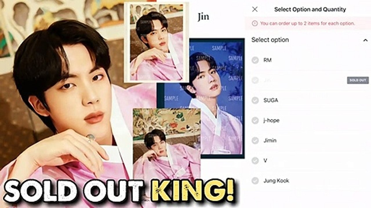 BTS Jins photocards sells the fastest among the BTS Dalmajung Items