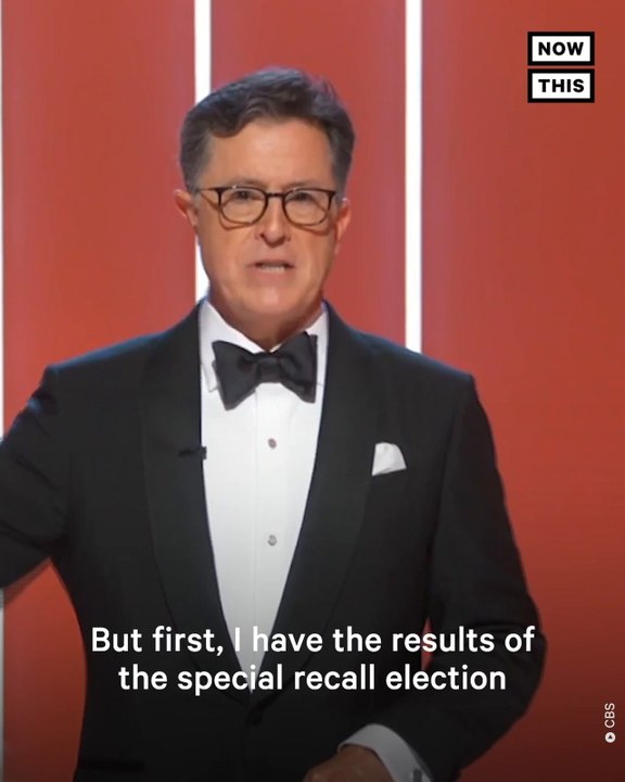 Stephen Colbert Jokes About CA Recall at Emmy Awards