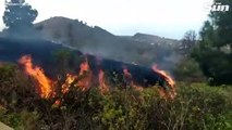 La Palma volcano – Drone view of molten lava destroying homes forcing 5k to flee