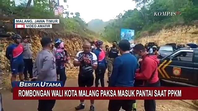Rombongan Wali Kota Malang Paksa Masuk Pantai Saat PPKM