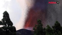 Imágenes del volcán en erupción desde La Palma