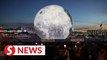 Hong Kong sets up giant inflatable moon to celebrate Mid-Autumn Festival