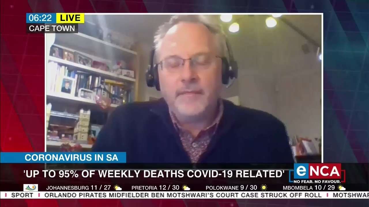 Up to 95 percent of weekly deaths related to COVID-19