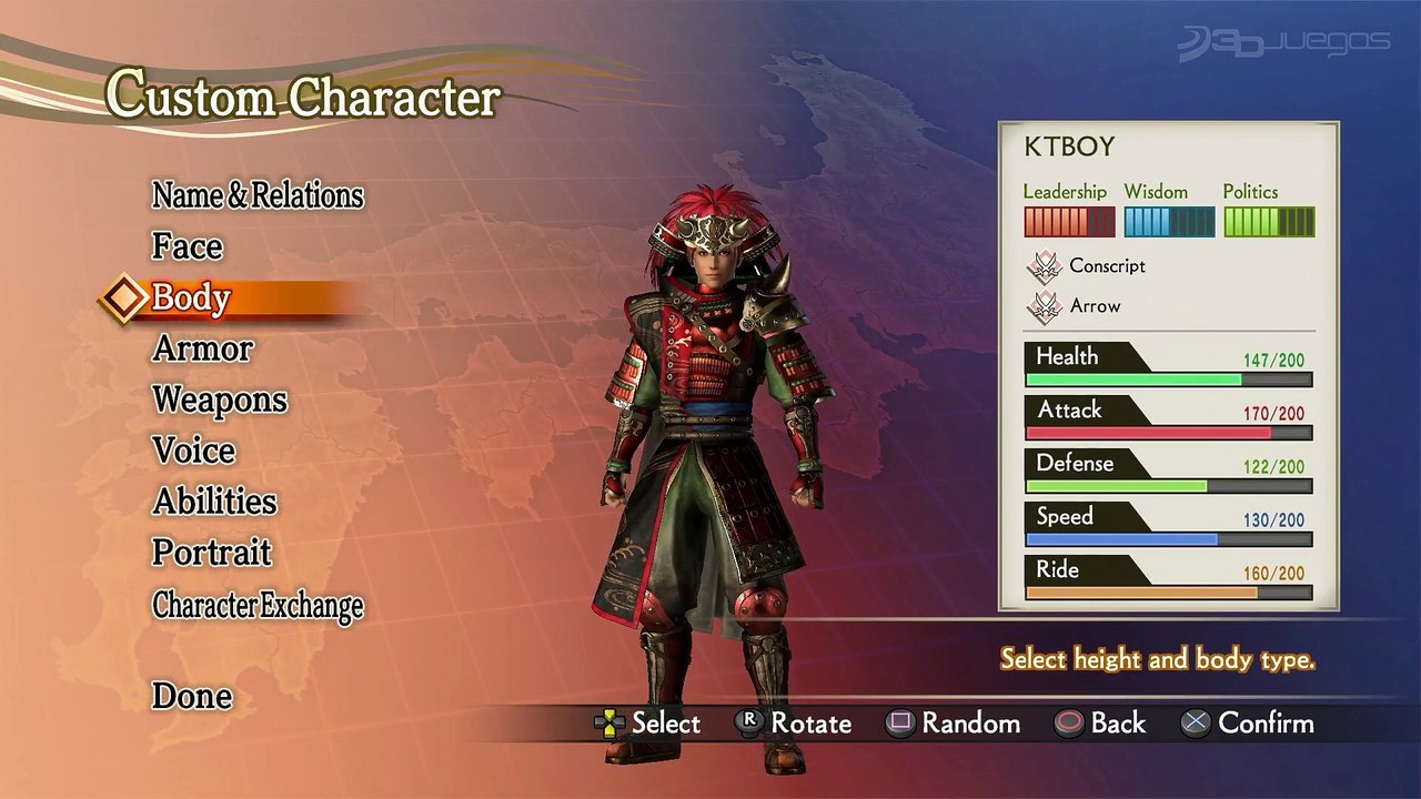 Samurai Warriors 4 Empires: Sustitución de pers...