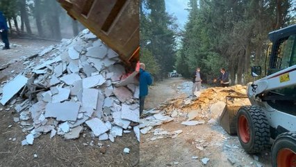 Validebağ'a şafak baskını: Belediye moloz ve kum döktü