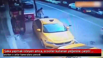 Şaka yapmak isteyen amca aracıyla yeğenini yaraladı