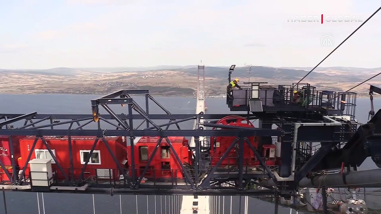 Köprüden ilk geçiş...  1915 Çanakkale Köprüsü 318 metre yükseklikten görüntülendi