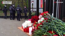 Gyász és emlékezés az oroszországi lövöldözés helyszínén