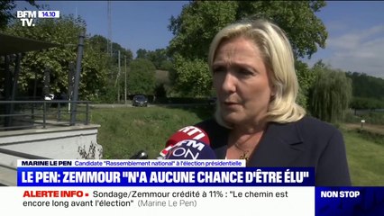 Marine Le Pen: Éric Zemmour "n'a aucune chance d'être élu (...) il n'est pas en capacité d'unir la nation"