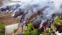 Canary Islands: Houses and crops are threatened by the lava flow.