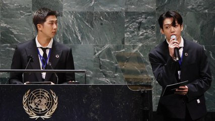 Les Superstars de la K-pop BTS prennent la parole durant l'Assemblée des Nations Unies