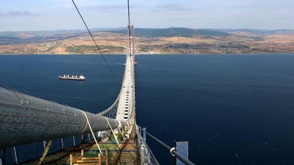 1915 ÇANAKKALE KÖPRÜSÜ, 318 METRELİK KULEDEN GÖRÜNTÜLENDİ