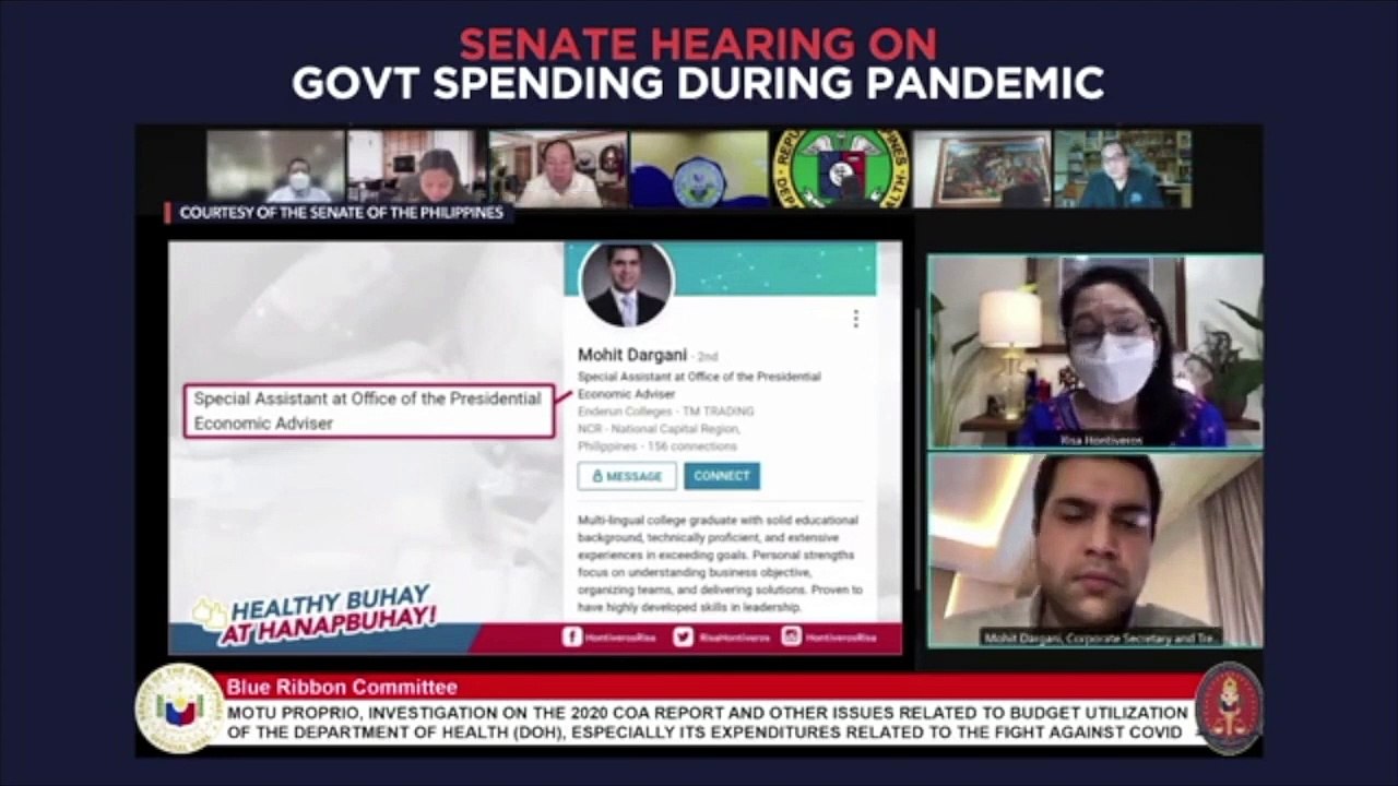 Pharmally exec denies working for gov’t, but his LinkedIn profile says he did