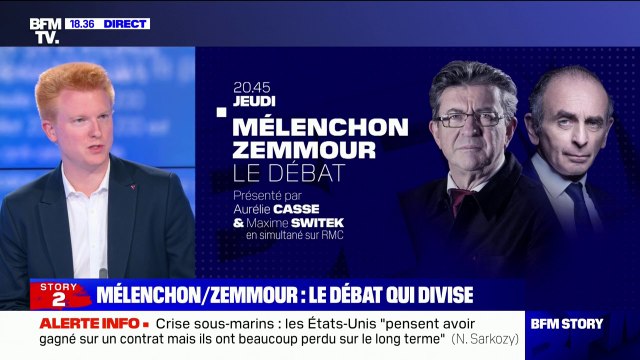 Adrien Quatennens (LFI) sur Mélenchon-Zemmour: Ce que va permettre ce débat c'est de la confrontation et de la contradiction