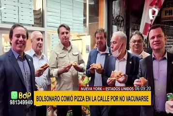 ¡En la calle! Bolsonaro no pudo comer en pizzería de Nueva York por no estar vacunado