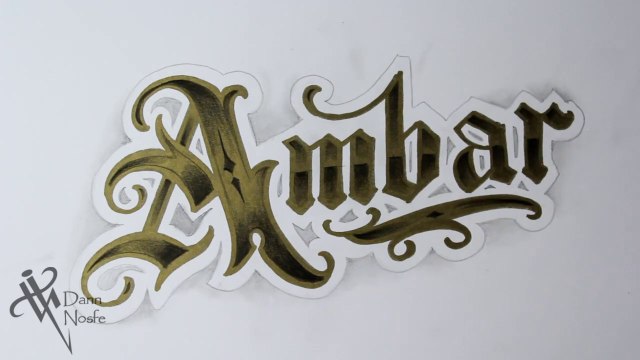 Dibujando lettering AMBAR Tattoo LETTERING Fancy Chicano lettering TATUAJES de LETRAS