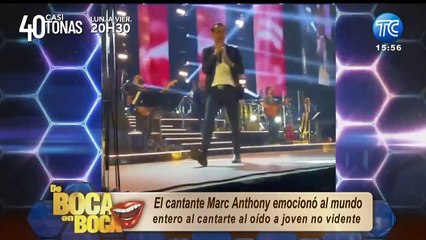 Marc Anthony conmueve al interrumpir concierto para cantarle a niño no vidente