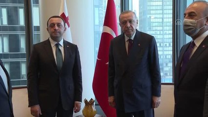 Cumhurbaşkanı Erdoğan, New York'ta Gürcistan Başbakanı Garibaşvili'yi kabul etti.