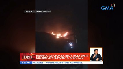 8 bahay, natupok sa Brgy. Holy Spirit, Quezon City; 16 pamilya, apektado | UB