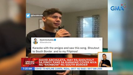 David Archuleta, may pa-shoutout sa Pinoy fans sa karaoke cover niya ng "Rainbow" ng South Boarder | UB