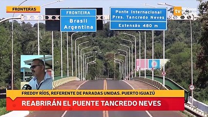 Reabrirán el puente tancredo neves