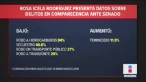 Baja 94% huachicoleo y 46% secuestros: titular de SSPC ante el Senado