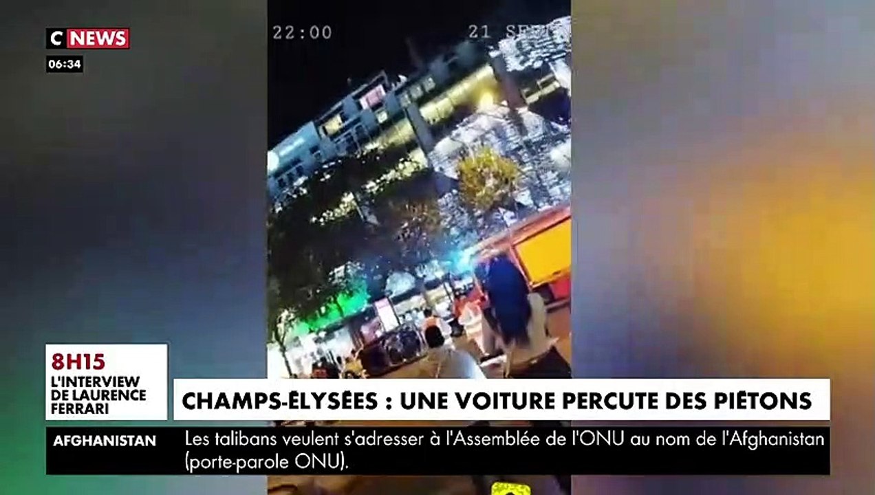 Champs- Elysées : Une voiture a fauché plusieurs piétons cette nuit avant de se renverser, faisant plusieurs blessés dont trois en urgence absolue