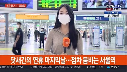 연휴 끝 "다시 집으로"…점차 붐비는 서울역