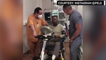 Pele exercises after going through intensive care