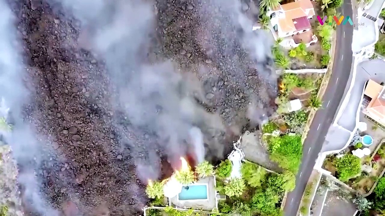 Lahar Panas Kubur Ratusan Rumah Warga di La Palma