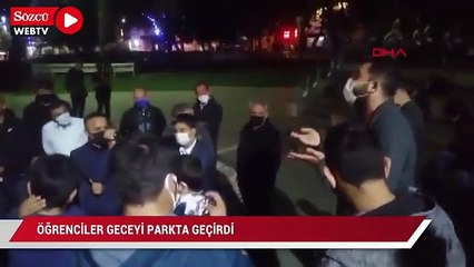 Öğrenciler geceyi parkta geçirdi