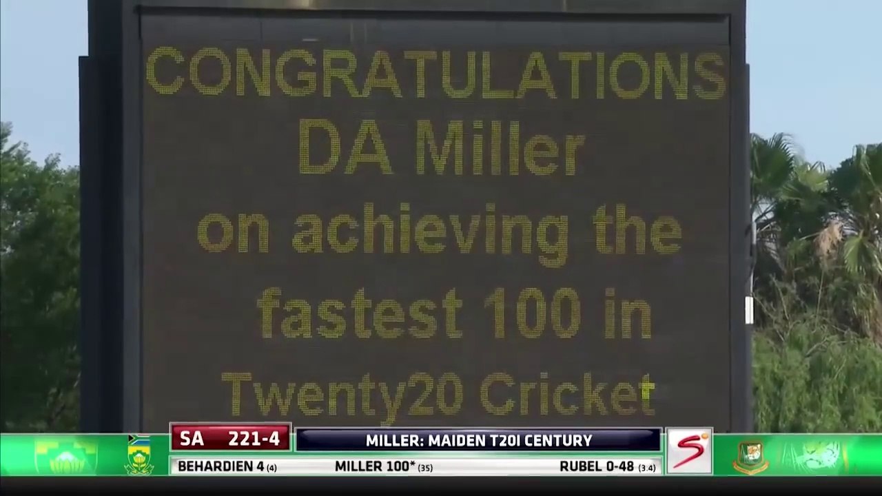 David Miller || Fastest T20 Century 100 in 35 Balls
