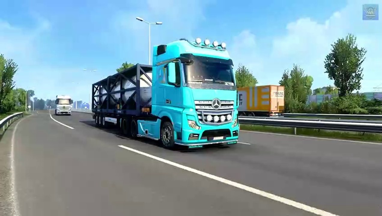 Euro Truck Simulator 2 | Mercedes - Benz New Actros Gigaspace | Transporting Nitrogen | ETS 2