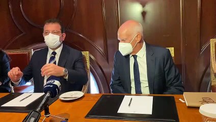 İmamoğlu, Yunanistan'ın eski başbakanları Papandreu ve Çipras ile bir araya geldi